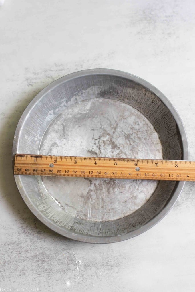 how to measure a pie tin