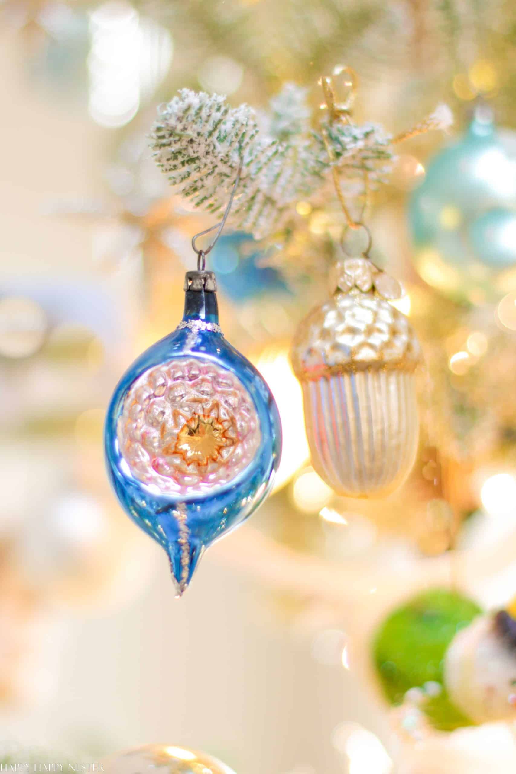 Ice Blue Christmas Decorations - Happy Happy Nester