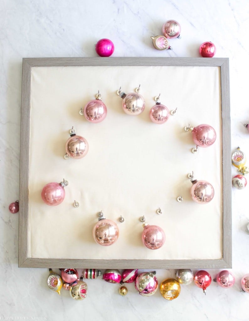 vintage ornament wreath diy