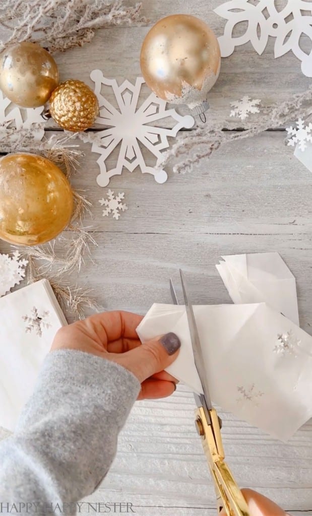 easy paper bag snowflakes