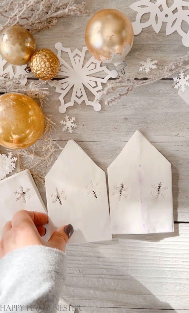paper bag snowflakes craft