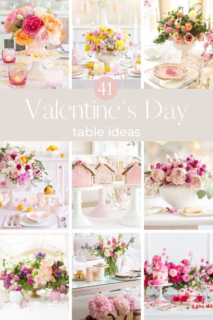 41 Valentine's Day Dinner Table Decorations Ideas pin