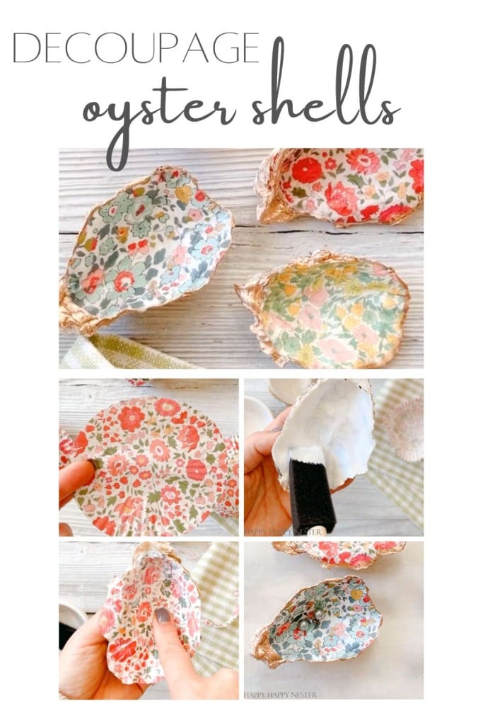 Decoupage Oyster Shells (Painted) - Happy Happy Nester