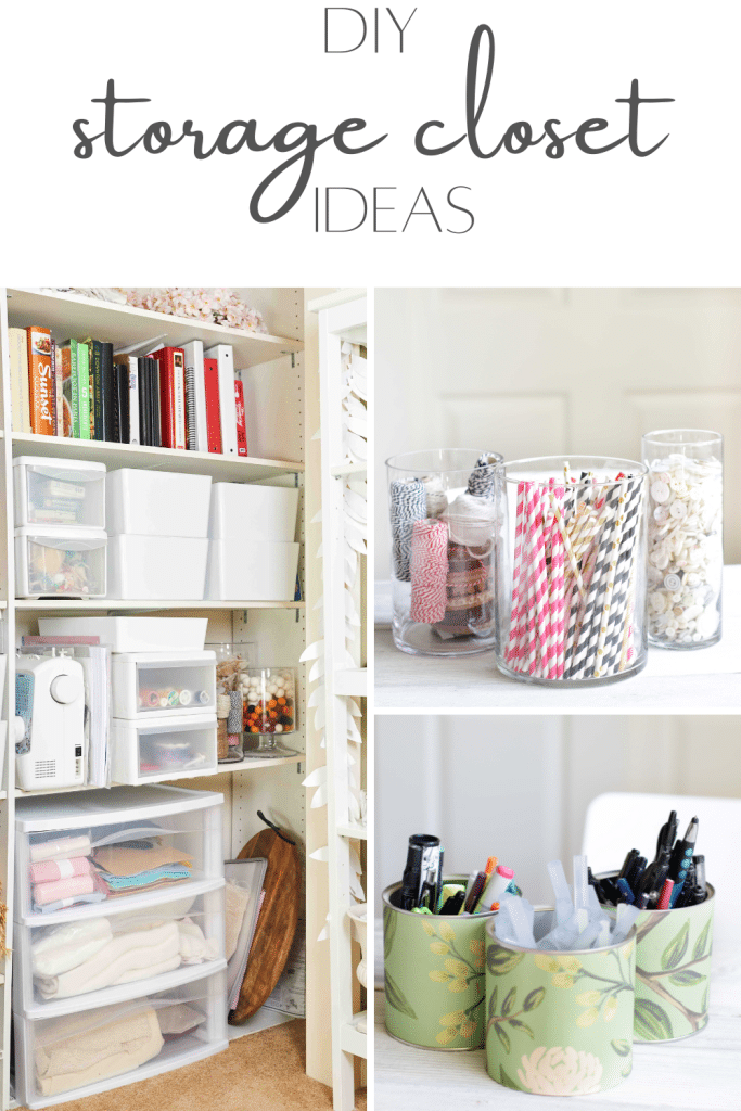 diy storage closet ideas pin image