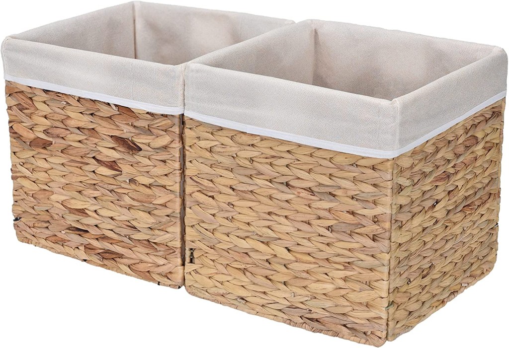 diy storage closet ideas using wicker baskets