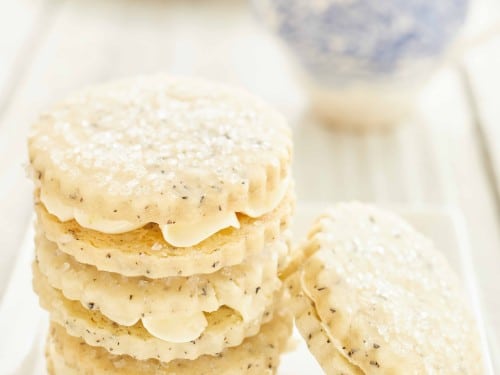 Tea Infused Almond Shortbread Thumbprint Cookies