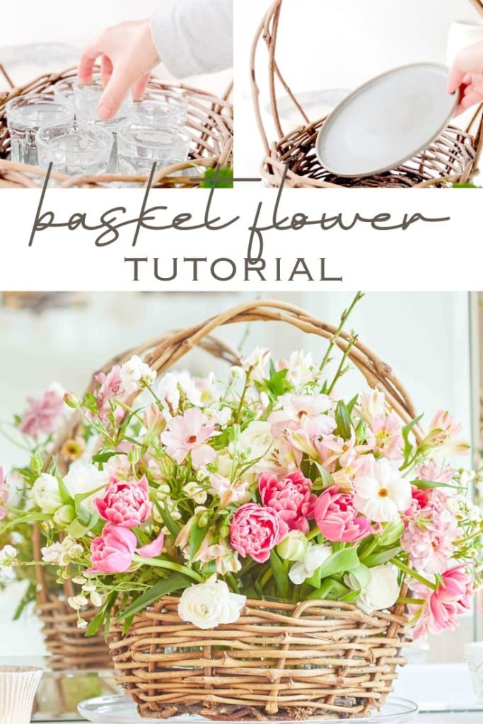basket flower arrangement pin image