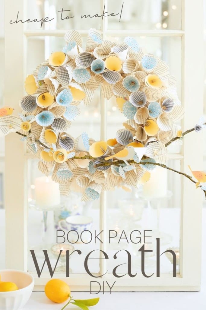 book page wreath pin image