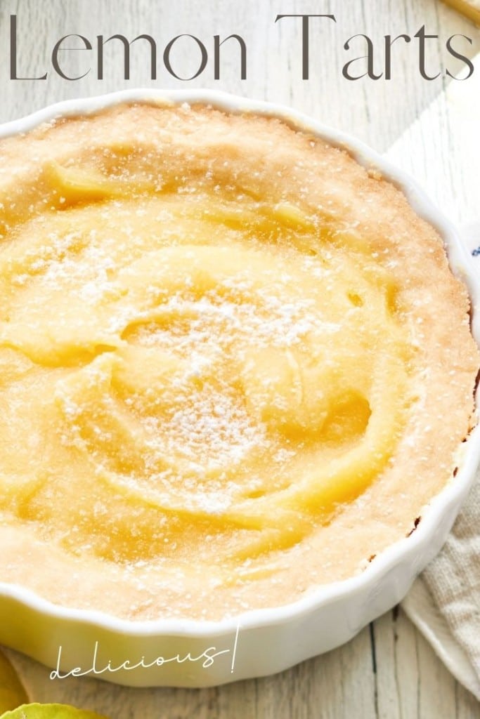 mini lemon tarts recipe pin image