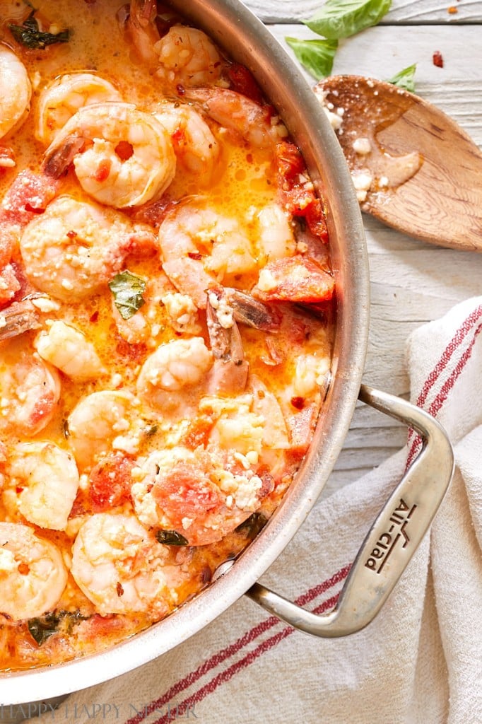shrimp pasta with feta cheese