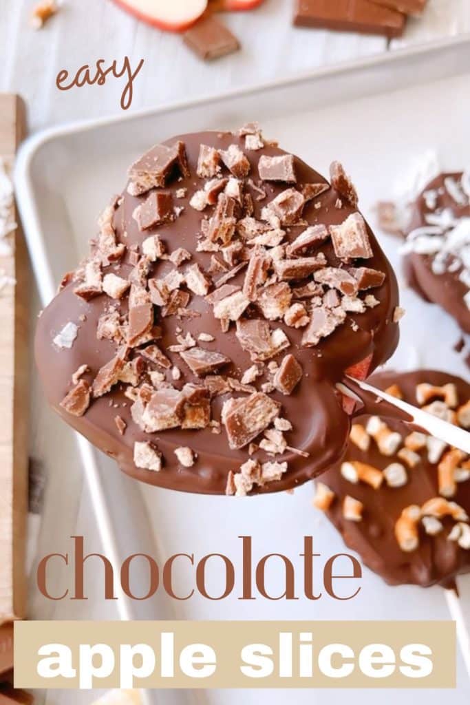 Chocolate Covered Apple Slices with candied sprinkles