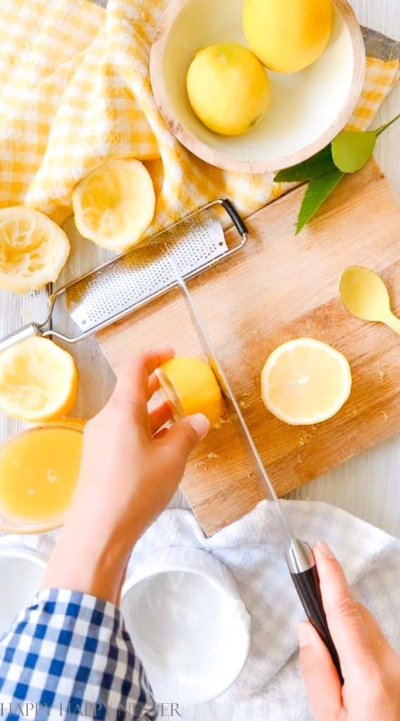 slicing the bottoms of lemon halves