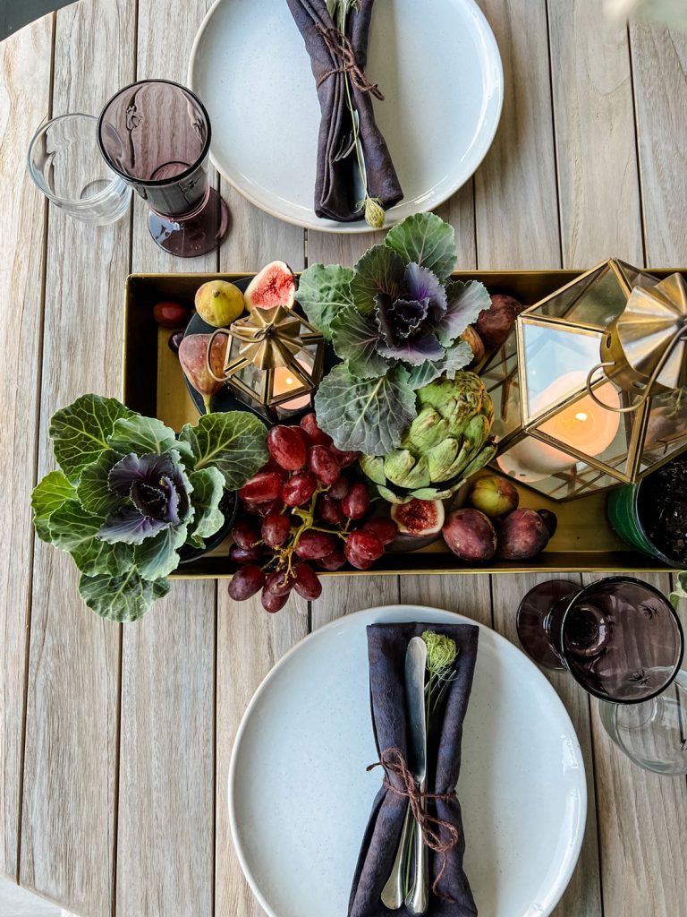 Simple Fall Tablescape  Fall Paper Plate Table Setting