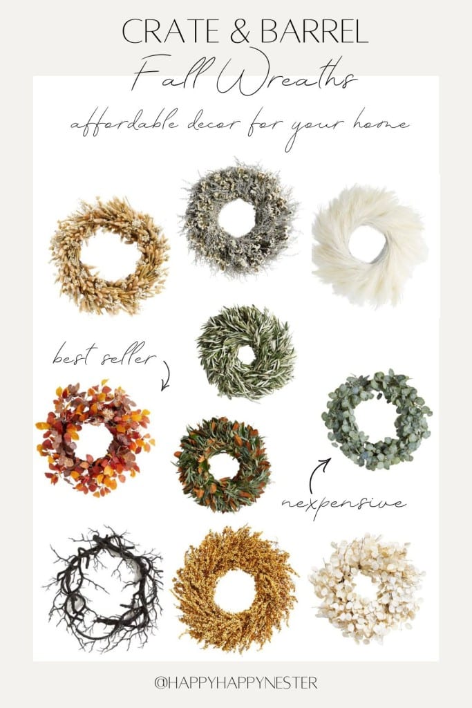 crate and barrel fall wreaths