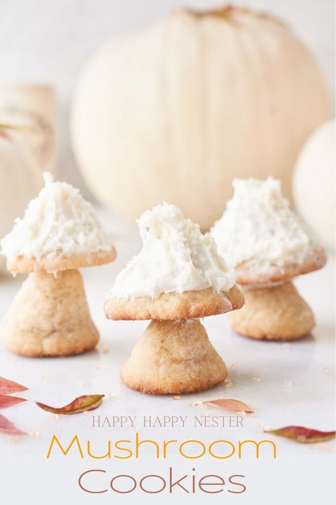 mushroom cookies recipe pin image