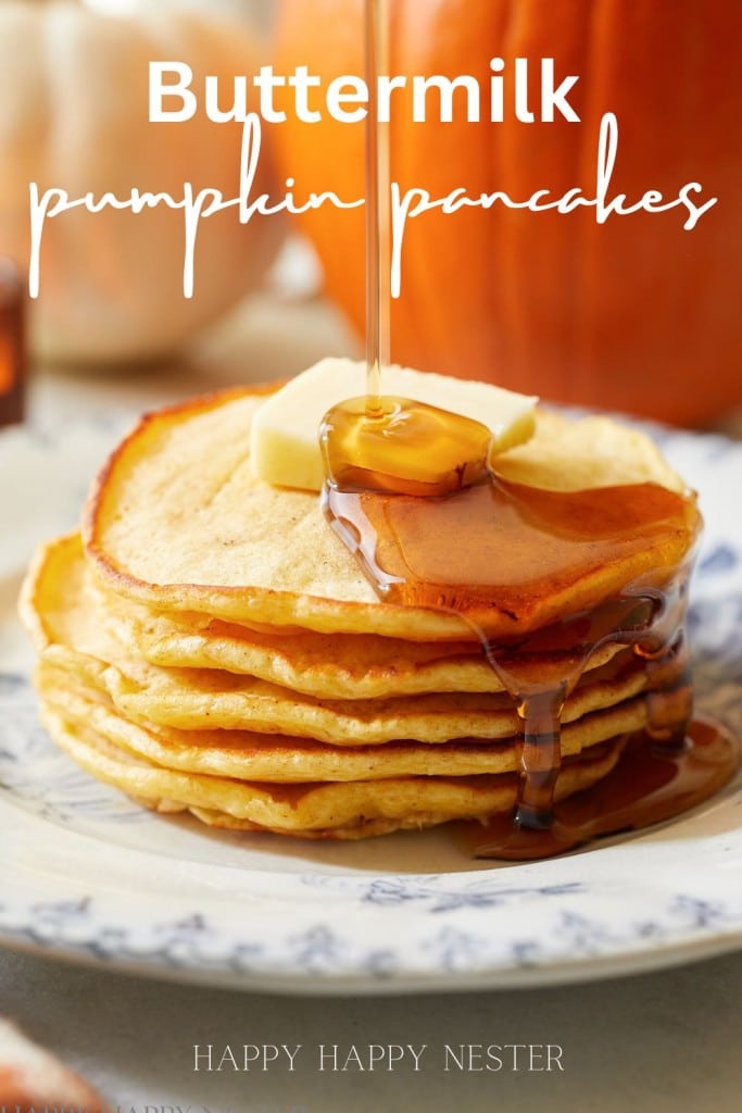 buttermilk pumpkin pancakes pin image