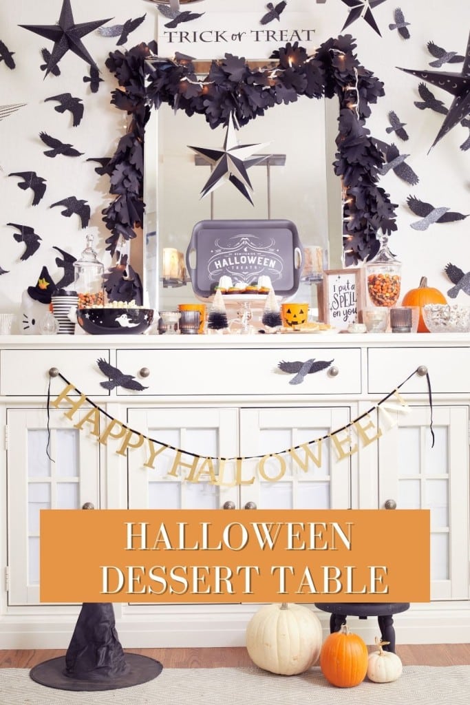 Halloween dessert table ideas pin image