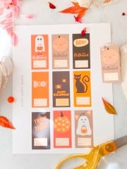 a page of free printable halloween gift tags