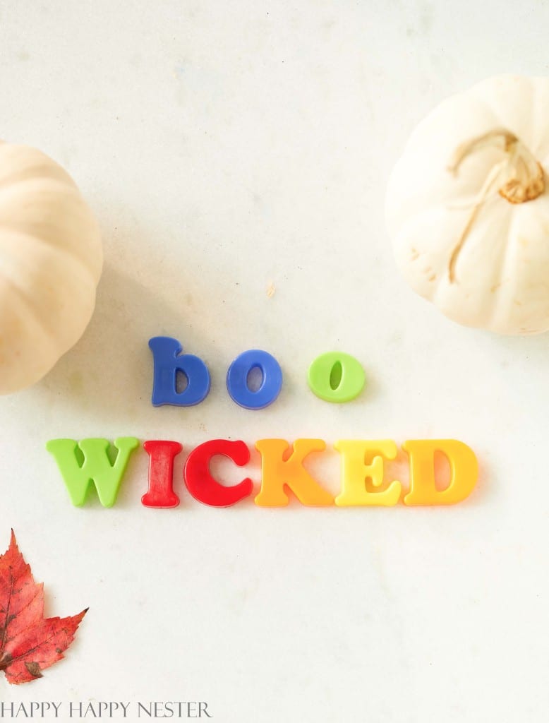 adding letters to pumpkins is easy when you use these magnetic alphabet letters