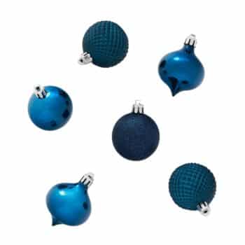 blue and gold christmas tree decorations