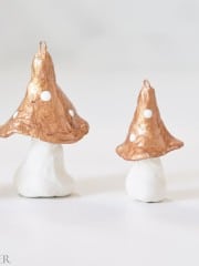 Clay Mushrooms DIY (Air Dry Crayola Clay) clay mushrooms lined up