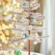 silver tinsel tree on a table top