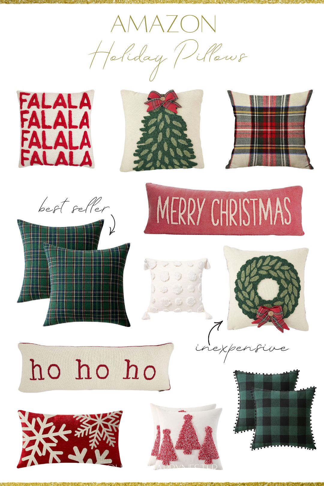 Amazon Holiday Pillows Happy Happy Nester
