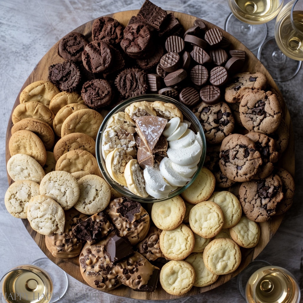 a yummy cookie board for this new year's eve charcuterie board ideas post