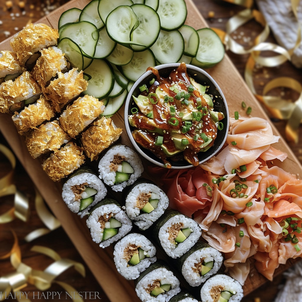 a sushi board