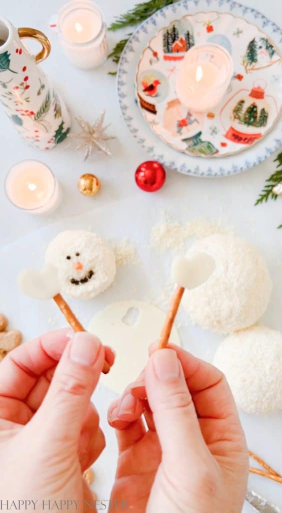 how to make an easy snowman cheeseball recipe step by step