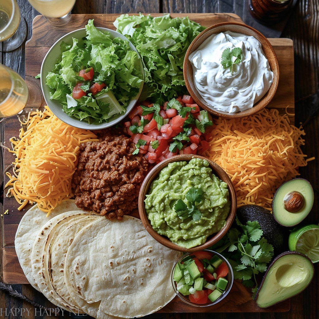 a wonderful spread of taco ingredients