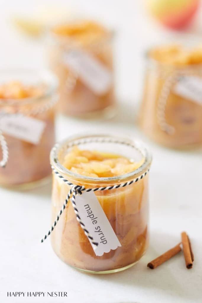applesauce with maple syrup in a glass jar