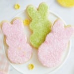 close up of pink bunny cookies