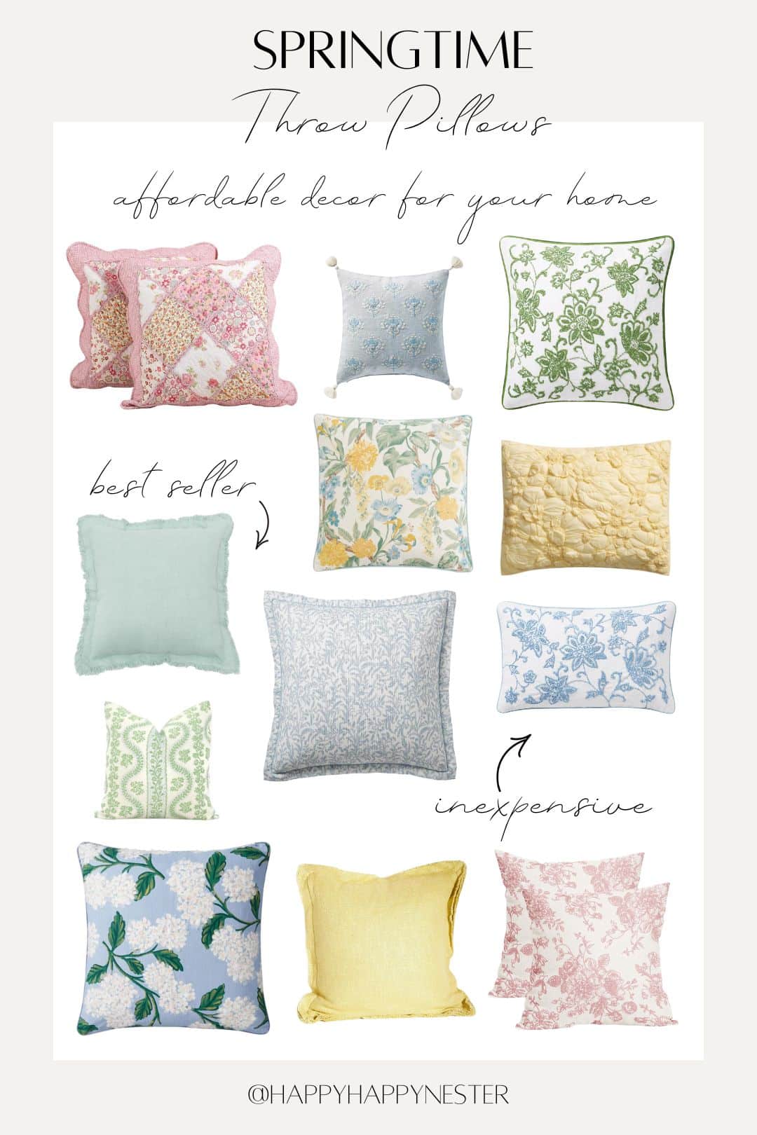 Springtime Throw Pillows - Happy Happy Nester
