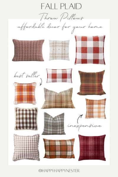 fall plaid throw pillows