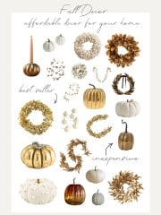 gold and white fall decor