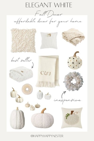 elegant white fall decor