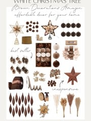 white christmas tree brown decorations amazon