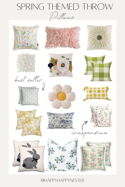 spring themed throw pillows