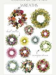 colorful summer wreaths