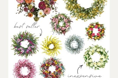 colorful summer wreaths