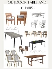 outdoor tables and chairs