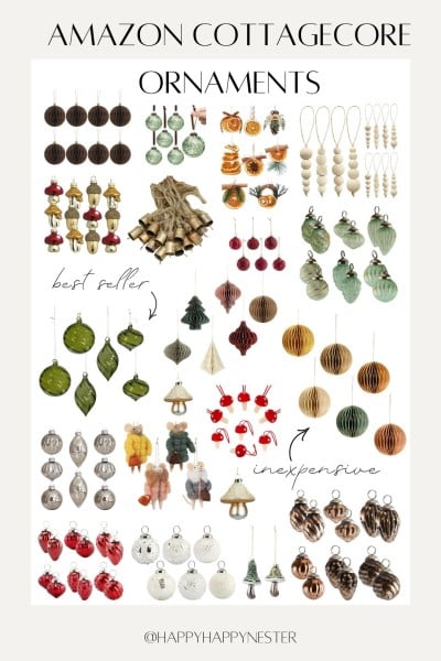 amazon cottagecore christmas ornaments