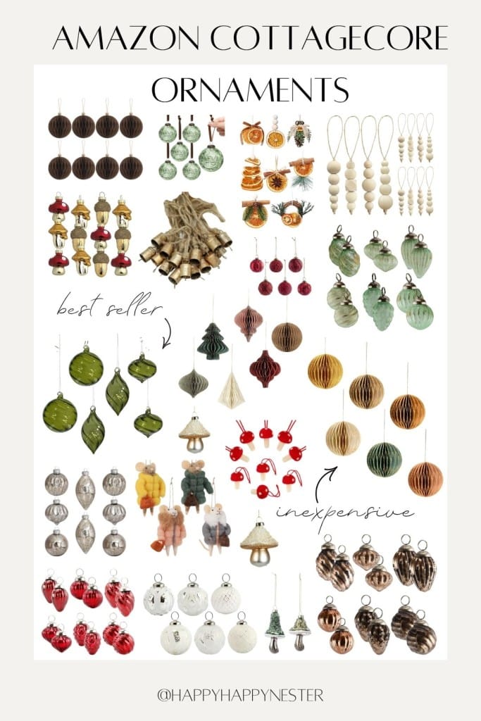 amazon cottagecore christmas ornaments