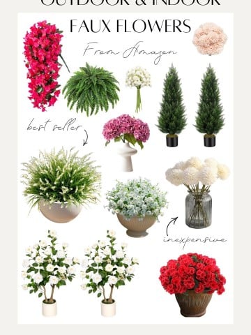 Outdoor & indoor faux flowers from amazon