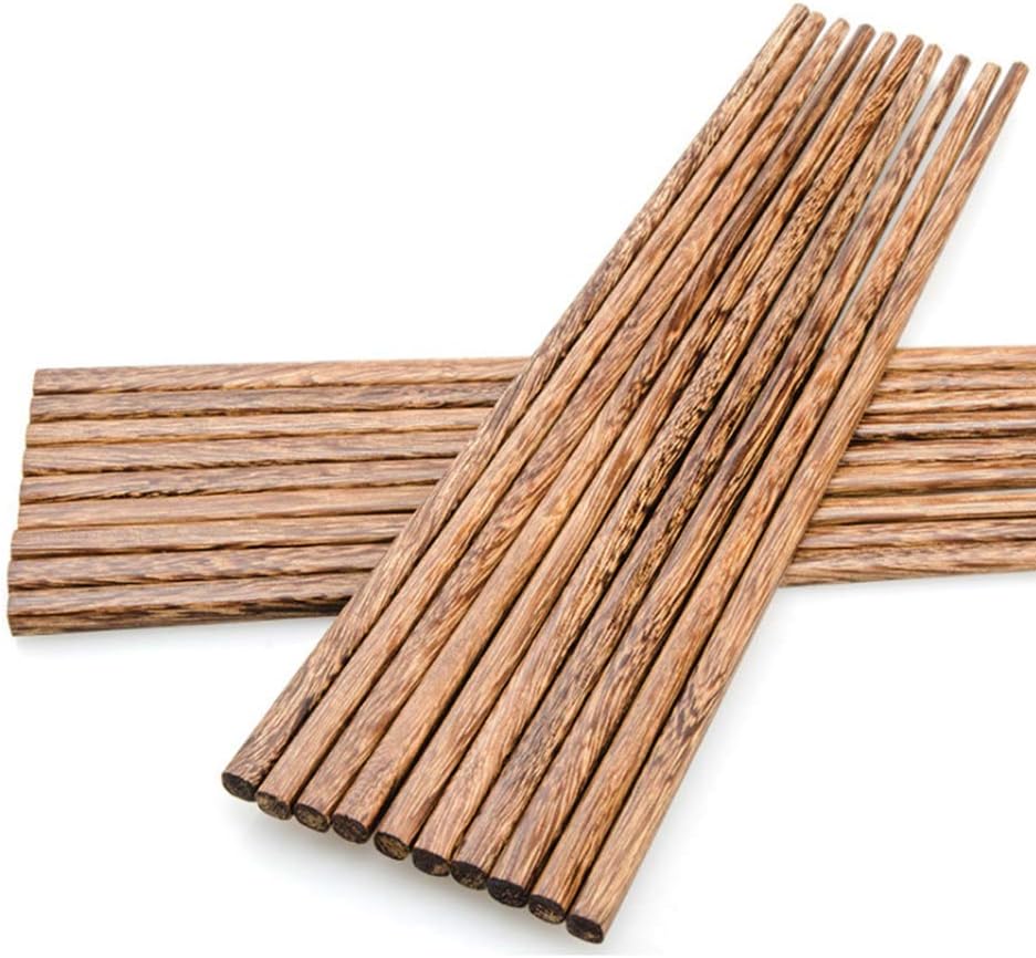 A set of wooden chopsticks, perfect for your next fried wonton recipe, is arranged in two neat, overlapping rows on a white background. The chopsticks showcase a natural wood grain pattern and rounded ends.