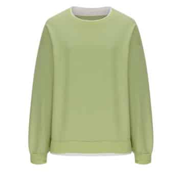 A plain light green long-sleeve sweatshirt with a crew neck, shown on a white background.