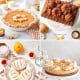 Fall cake ideas and autumn desserts including pumpkin cake, no bake pumpkin cheesecake, pumpkin pie, and pumpkin hand pies.