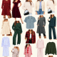 Walmart holiday clothes featuring festive Christmas dresses, cozy sweaters, cardigans, plaid pajamas, and comfortable loungewear in red, green, and neutral colors.