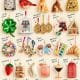 Anthropologie Christmas ornaments featuring glass, felt, food, animal, monogram, and whimsical ornament designs.